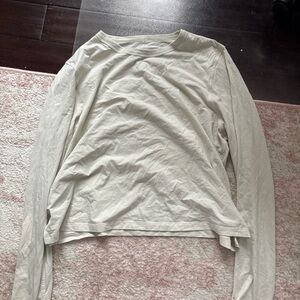 lululemon athletica Long Sleeve Tee in Light Beige